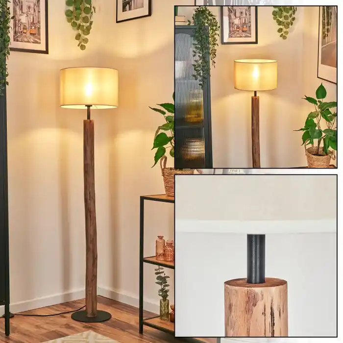 Aanbieding Bassagoda Staande lamp Natuurlijke kleuren, Zwart, 1-licht