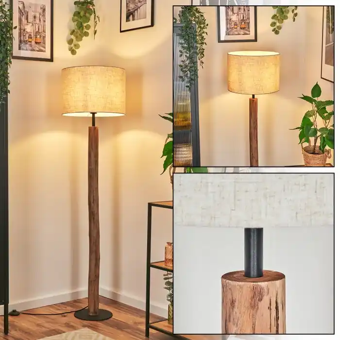 Nieuw Bassagoda Staande lamp Natuurlijke kleuren, Zwart, 1-licht