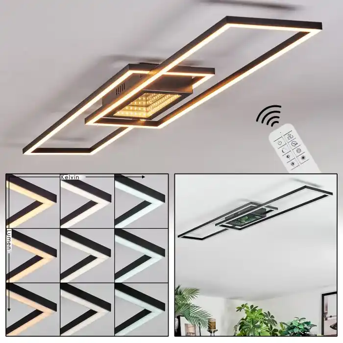 Premium Manor Plafondlamp LED Zwart, 1-licht, Afstandsbediening