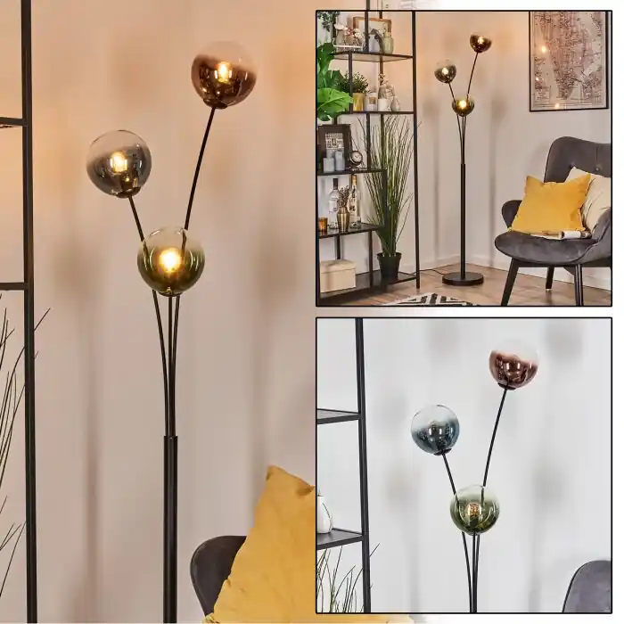 Exclusieve Aanbieding Gastor Kogellampje, Staande lamp Blauw, Groen, Duidelijk, Koperkleurig, 3-lichts
