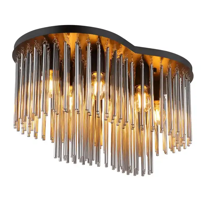 Superprijs Globo Gorley Plafondlamp Zwart, 6-lichts