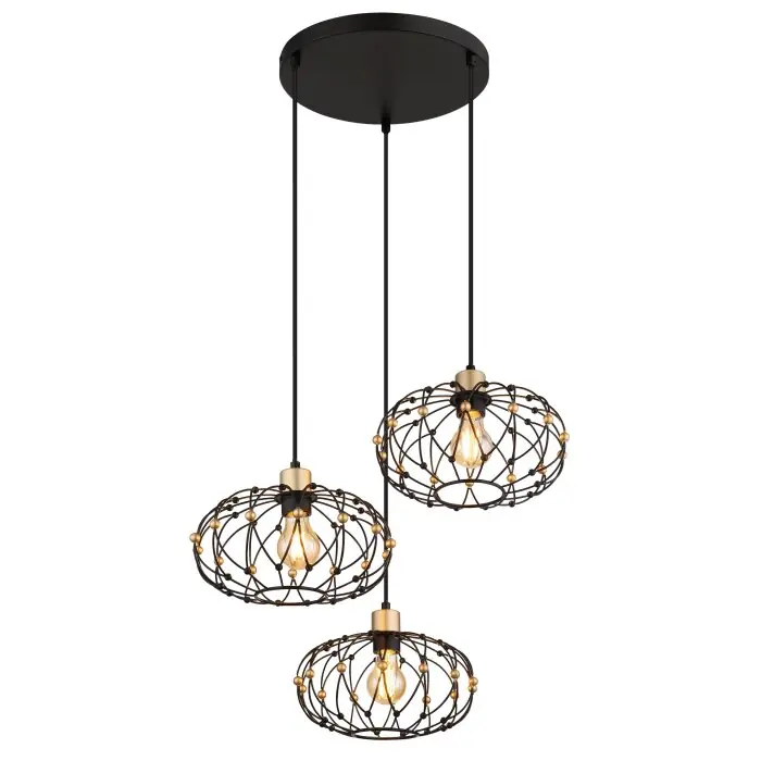 Globo Greys Hanglamp Zwart, 3-lichts Korting
