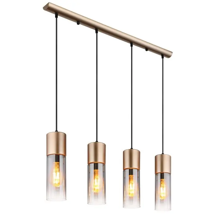Globo Annika Hanglamp Bruin, 4-lichts Op = Op
