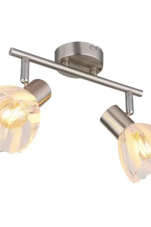 Aanbieding Globo Zachery Plafondlamp Nikkel mat, 2-lichts