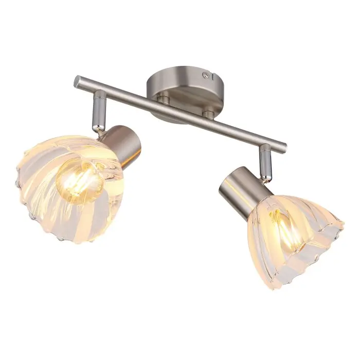 Aanbieding Globo Zachery Plafondlamp Nikkel mat, 2-lichts