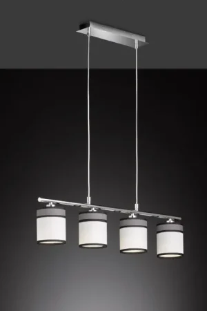 Op = Op Wofi-Leuchten DAVIE Hanglamp Chroom, 4-lichts