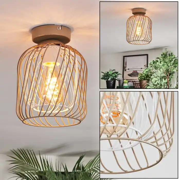 Nu Kopen Narla Plafondlamp Zandkleurig, Wit, 1-licht