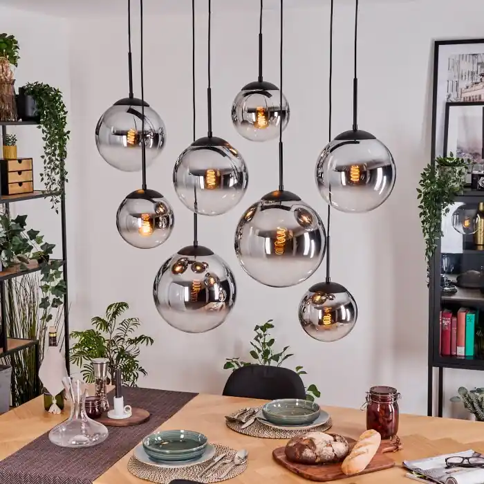 Nu Kopen Gastor Hanglamp, Kogellampje, Hanglamp Chroom, Duidelijk, Rookkleurig, 8-lichts
