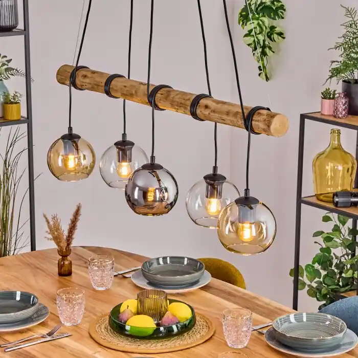 Koyoto Hanglamp, Kogellampje, Hanglamp Natuurlijke kleuren, Zwart, 5-lichts Must-Have