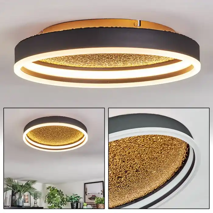 Guine Plafondlamp LED Goud, Zwart, 1-licht Populair