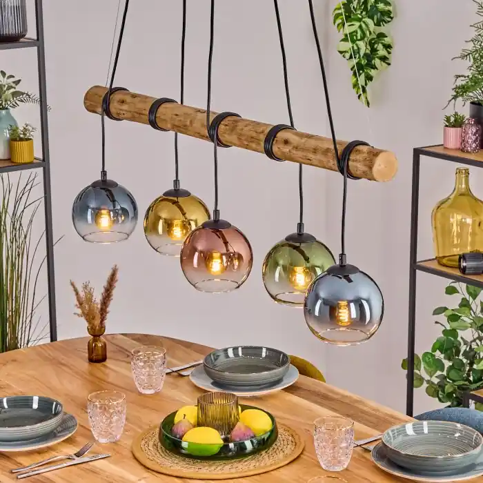 Koyoto Hanglamp, Kogellampje, Hanglamp Natuurlijke kleuren, Zwart, 5-lichts Nu Kopen