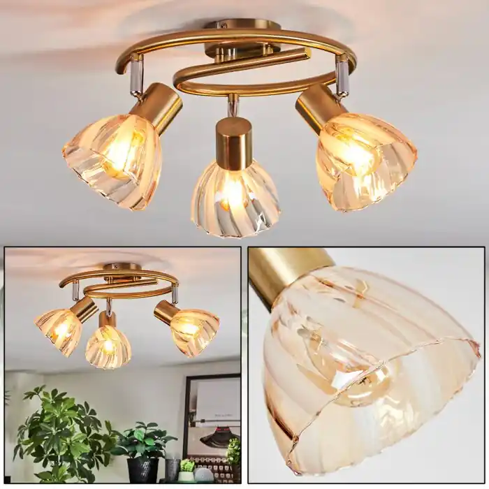 Saire Plafondlamp, Plafondspot Chroom, Messing, 3-lichts Gereduceerde Prijs