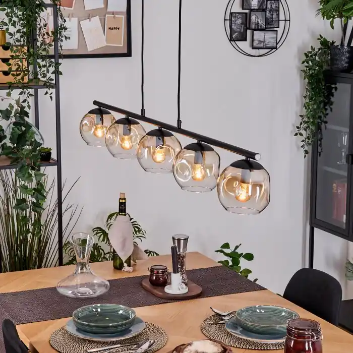 Favoriet Ripoll Hanglamp, Kogellampje, Hanglamp Amber, Duidelijk, 5-lichts