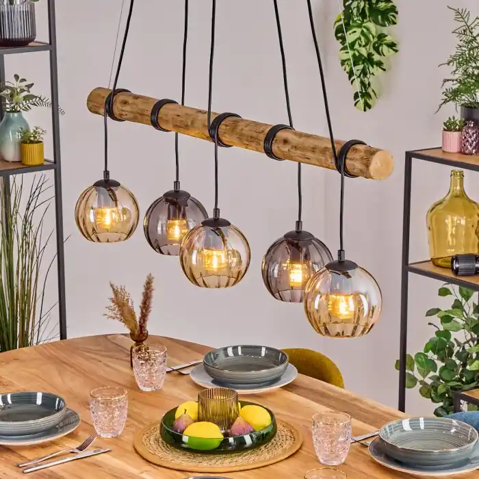 Speciale Aanbieding Koyoto Hanglamp, Kogellampje, Hanglamp Natuurlijke kleuren, Zwart, 5-lichts