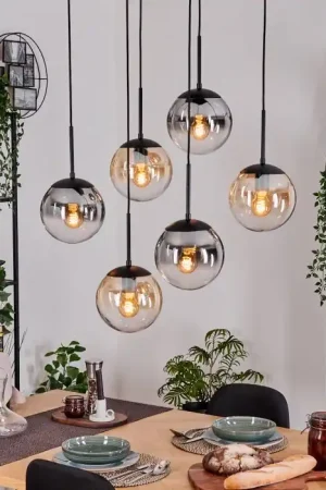 Aanbieding Gastor Hanglamp, Kogellampje, Hanglamp Zwart, 6-lichts