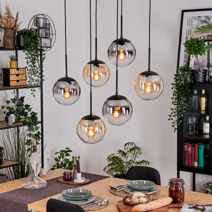 Aanbieding Gastor Hanglamp, Kogellampje, Hanglamp Zwart, 6-lichts