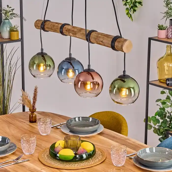 Koyoto Hanglamp, Kogellampje, Hanglamp Natuurlijke kleuren, Zwart, 4-lichts Lage Prijs