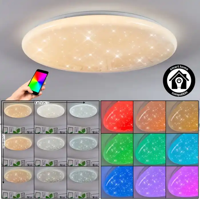 Peran Plafondlamp LED Wit, 1-licht, Kleurwisselaar Betaalbaar