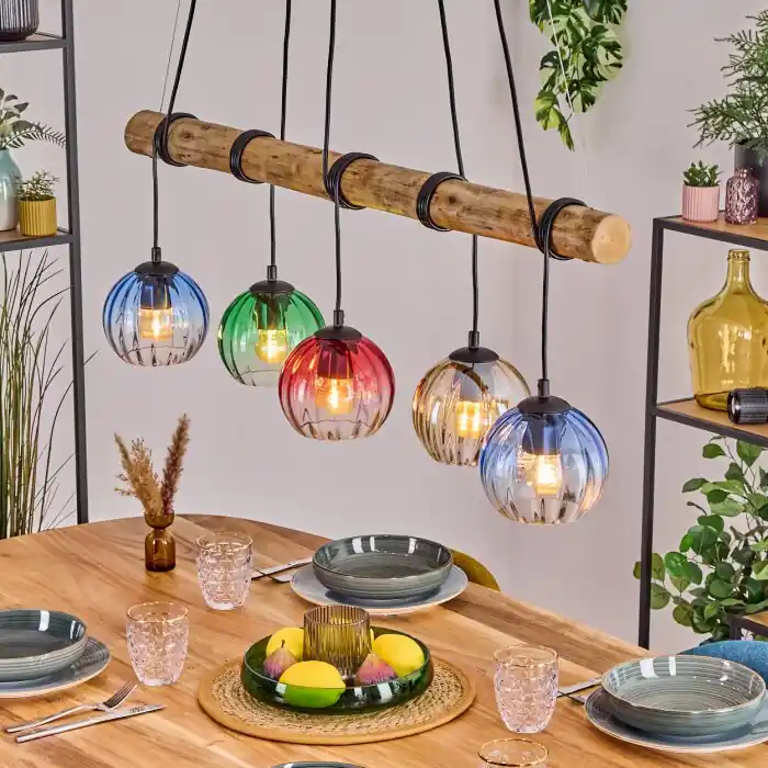 Uitverkoop Koyoto Hanglamp, Kogellampje, Hanglamp Natuurlijke kleuren, Zwart, 5-lichts