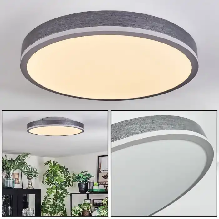 Alleen Vandaag Salmi Plafondlamp, Paneel LED Grijs, Zilver, 1-licht
