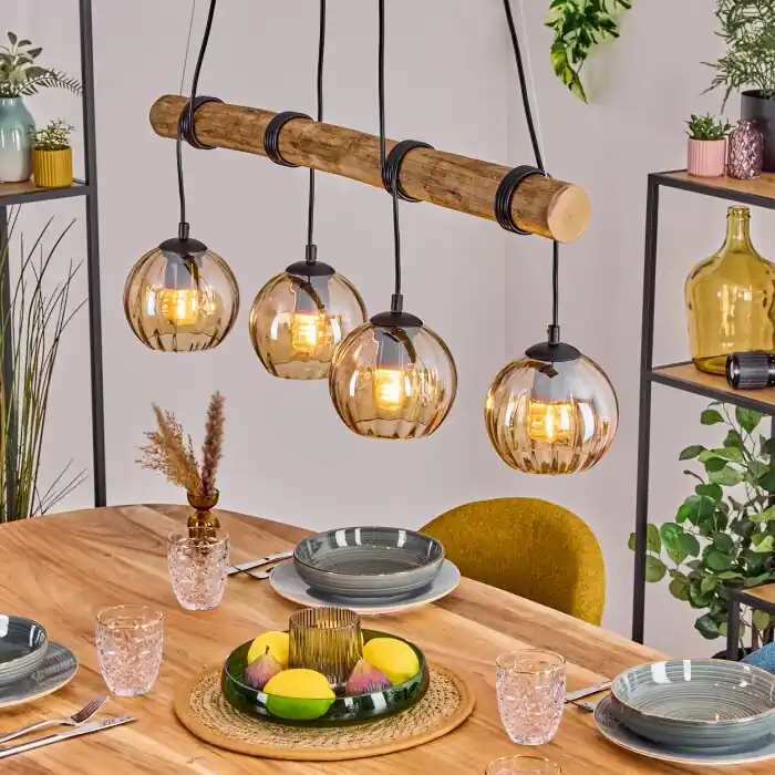 Seizoensaanbieding Koyoto Hanglamp, Kogellampje, Hanglamp Natuurlijke kleuren, Zwart, 4-lichts