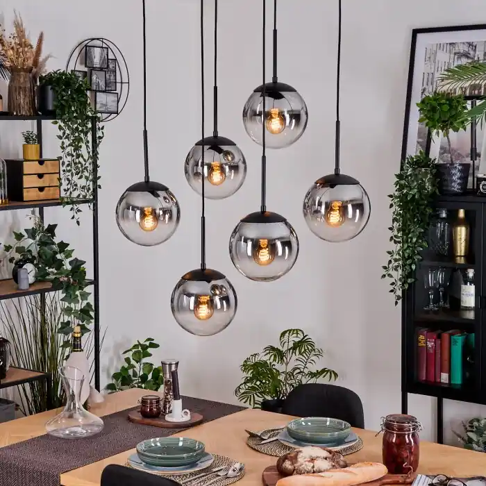 Gastor Hanglamp, Kogellampje, Hanglamp Zwart, 6-lichts Veilige Betaling