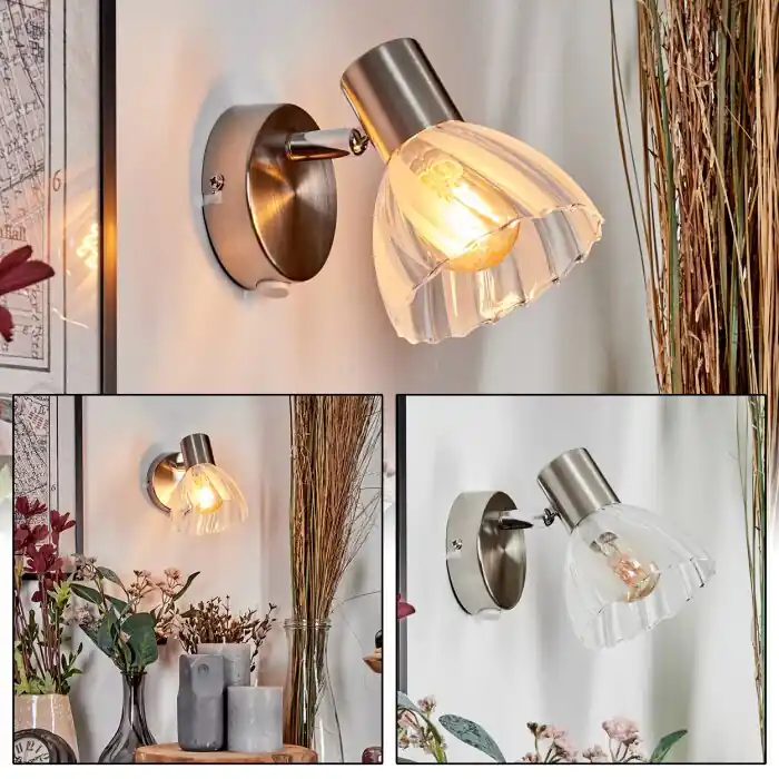 Saire Wandlamp, Muurspot Chroom, Nikkel mat, 1-licht Exclusieve Aanbieding