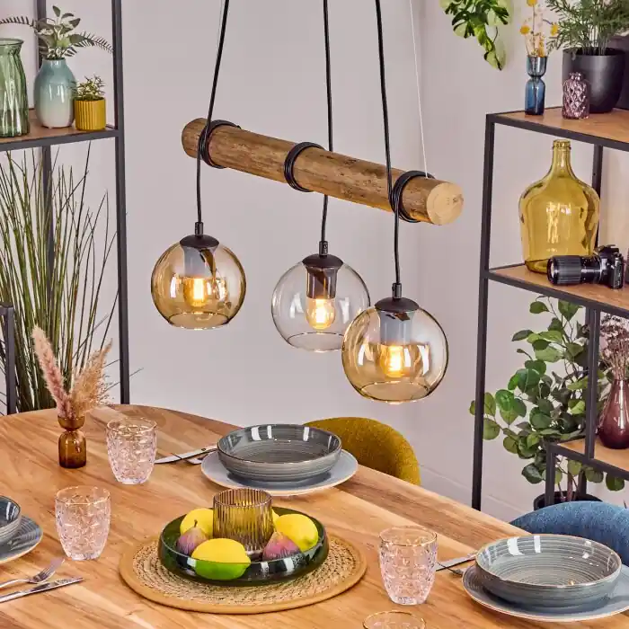 Koyoto Hanglamp, Kogellampje, Hanglamp Natuurlijke kleuren, Zwart, 3-lichts Must-Have