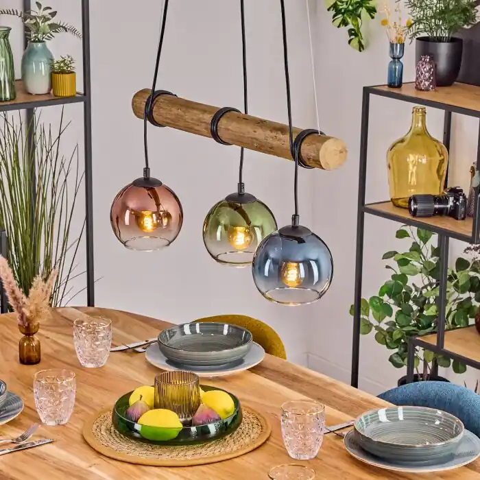 Gereduceerde Prijs Koyoto Hanglamp, Kogellampje, Hanglamp Natuurlijke kleuren, Zwart, 3-lichts