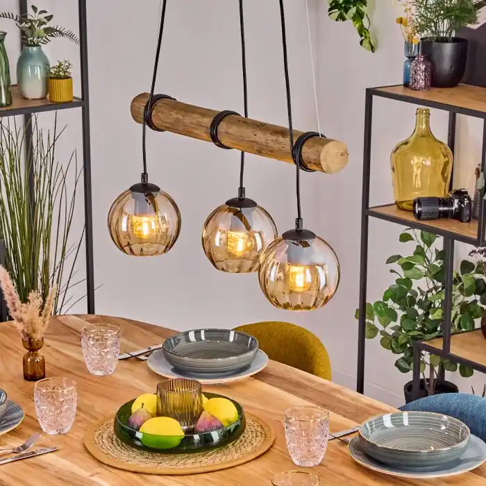 Beperkte Voorraad Koyoto Hanglamp, Kogellampje, Hanglamp Natuurlijke kleuren, Zwart, 3-lichts