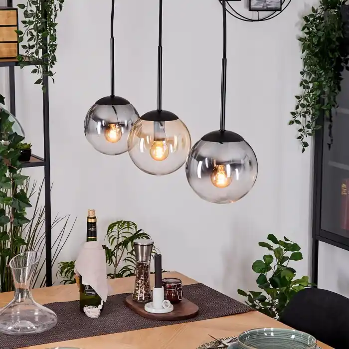 Finale Uitverkoop Gastor Hanglamp, Kogellampje, Hanglamp Amber, Duidelijk, Rookkleurig, 3-lichts