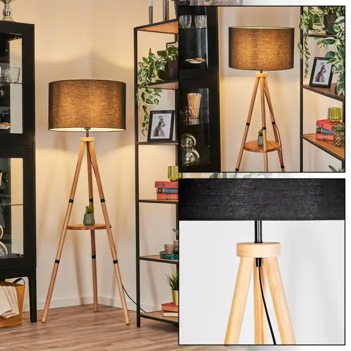 Gereduceerde Prijs Flemming Staande lamp Natuurlijke kleuren, Zwart, 1-licht