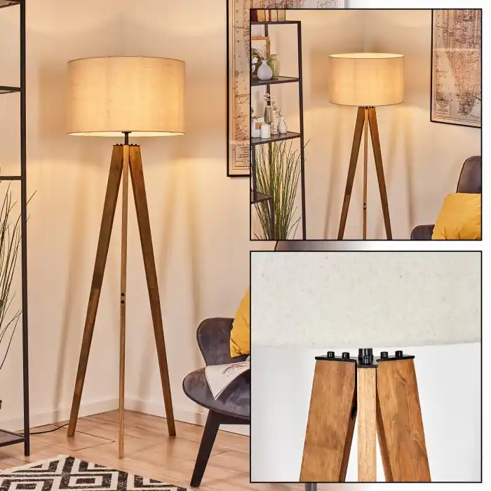 Flemming Staande lamp Natuurlijke kleuren, Zwart, 1-licht Beperkte Voorraad