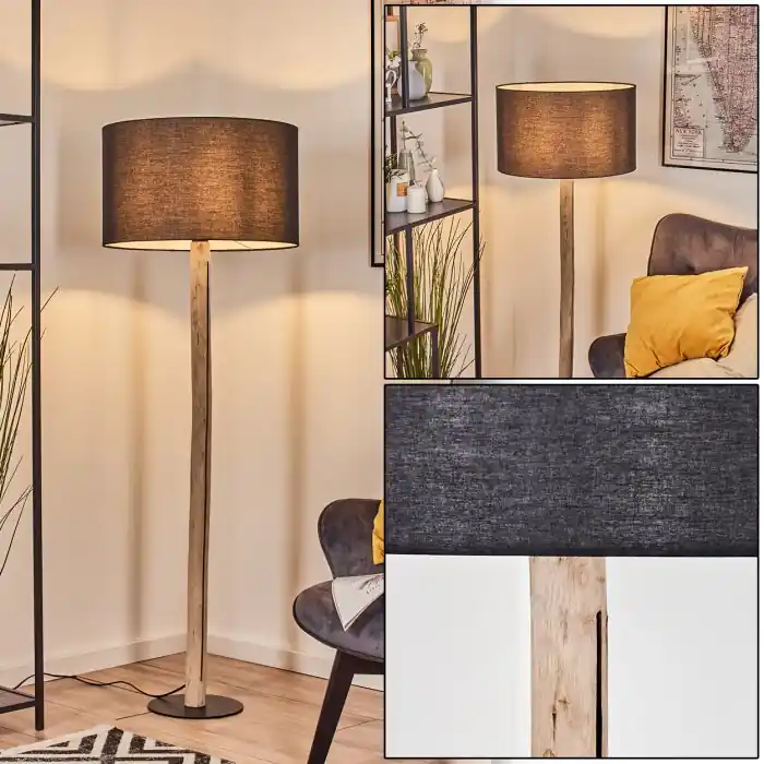 Flemming Staande lamp Natuurlijke kleuren, Zwart, 1-licht Hete Deal