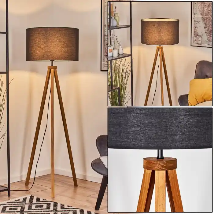 Gecertificeerd Flemming Staande lamp Natuurlijke kleuren, Zwart, 1-licht