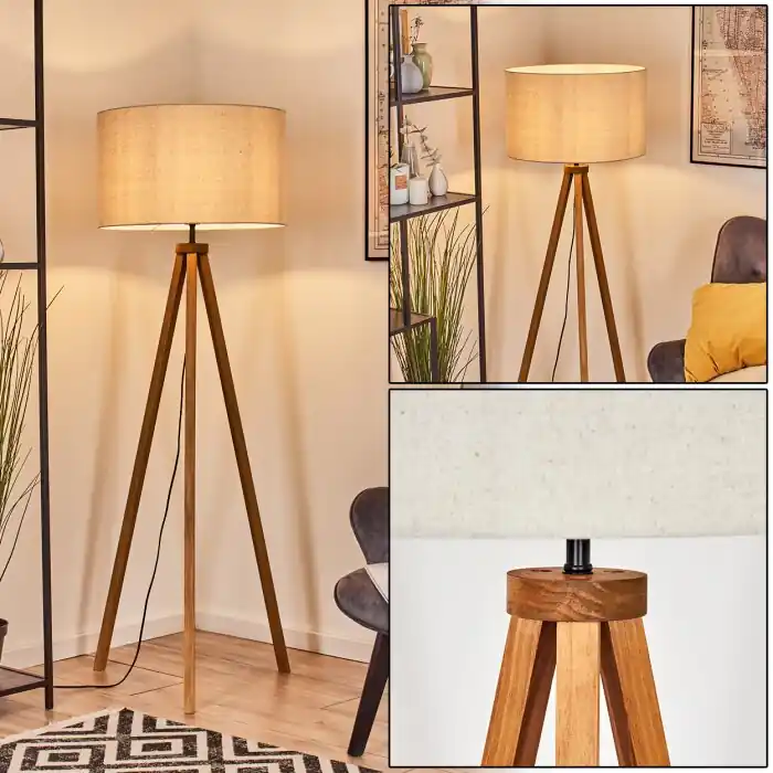 Bestel Nu Flemming Staande lamp Natuurlijke kleuren, Zwart, 1-licht