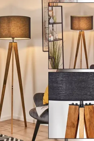 Weekendaanbieding Flemming Staande lamp Natuurlijke kleuren, Zwart, 1-licht