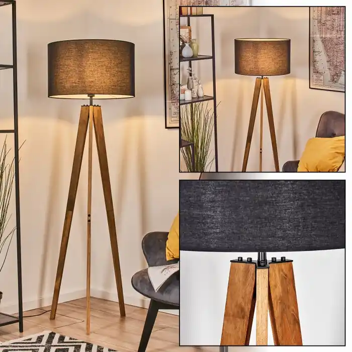 Weekendaanbieding Flemming Staande lamp Natuurlijke kleuren, Zwart, 1-licht