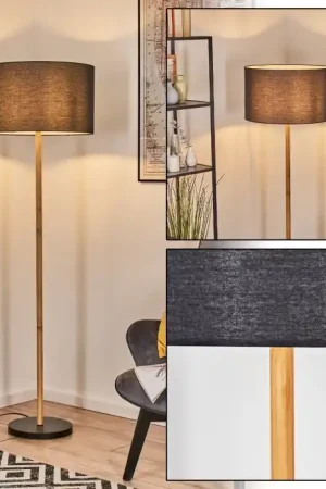 Aanbieding Flemming Staande lamp Natuurlijke kleuren, Zwart, 1-licht