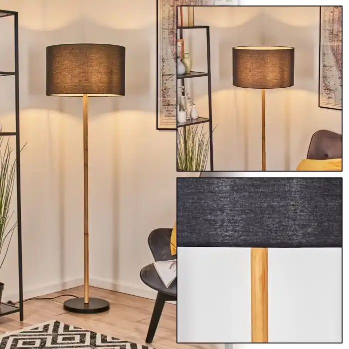Aanbieding Flemming Staande lamp Natuurlijke kleuren, Zwart, 1-licht