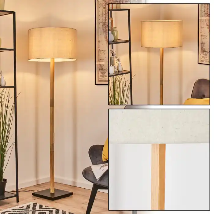 Flemming Staande lamp Natuurlijke kleuren, Zwart, 1-licht Hoge Kwaliteit