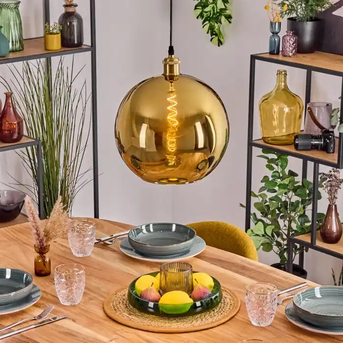 Koyoto Hanglamp, Kogellampje, Hanglamp Goud, 1-licht Aanbieding