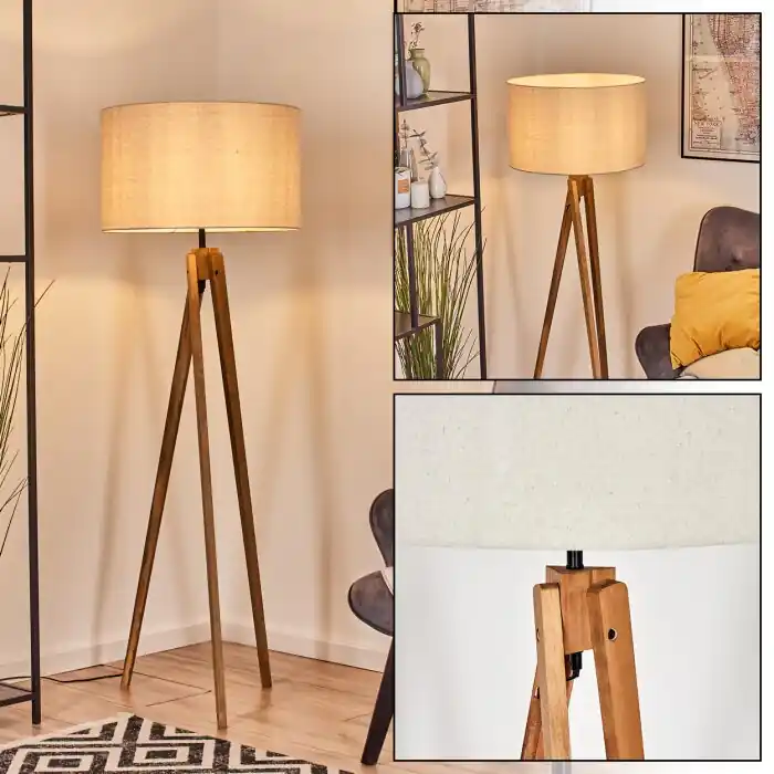 Finale Uitverkoop Flemming Staande lamp Natuurlijke kleuren, Zwart, 1-licht
