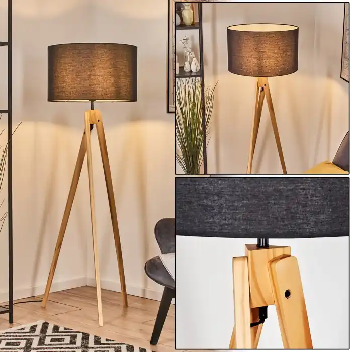 Flemming Staande lamp Natuurlijke kleuren, Zwart, 1-licht Lage Kosten