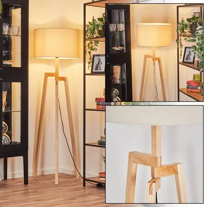 Flemming Staande lamp Natuurlijke kleuren, Zwart, 1-licht Tijdelijk Beschikbaar