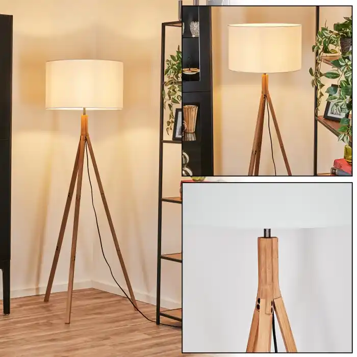 Koop Online Flemming Staande lamp Natuurlijke kleuren, Nikkel mat, 1-licht