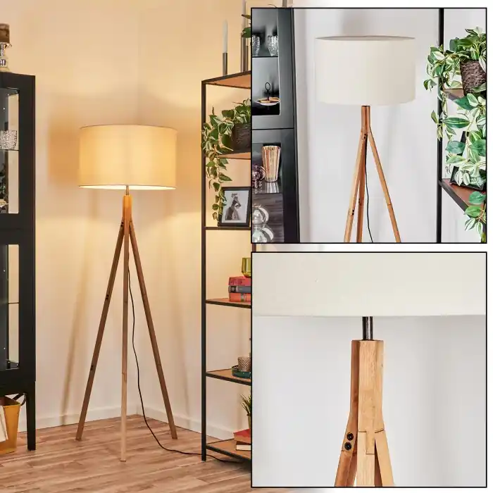 Flemming Staande lamp Natuurlijke kleuren, Nikkel mat, 1-licht Betrouwbaar