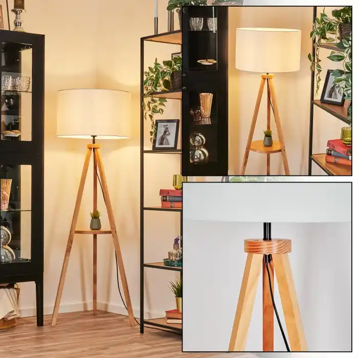Direct Verzonden Flemming Staande lamp Natuurlijke kleuren, Zwart, 1-licht