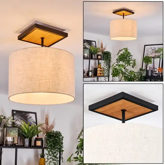 Flitsaanbieding Bassagoda Plafondlamp Natuurlijke kleuren, Zwart, 1-licht