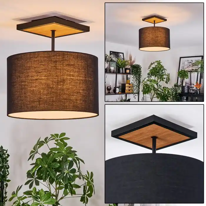 Bassagoda Plafondlamp Natuurlijke kleuren, Zwart, 1-licht Must-Have